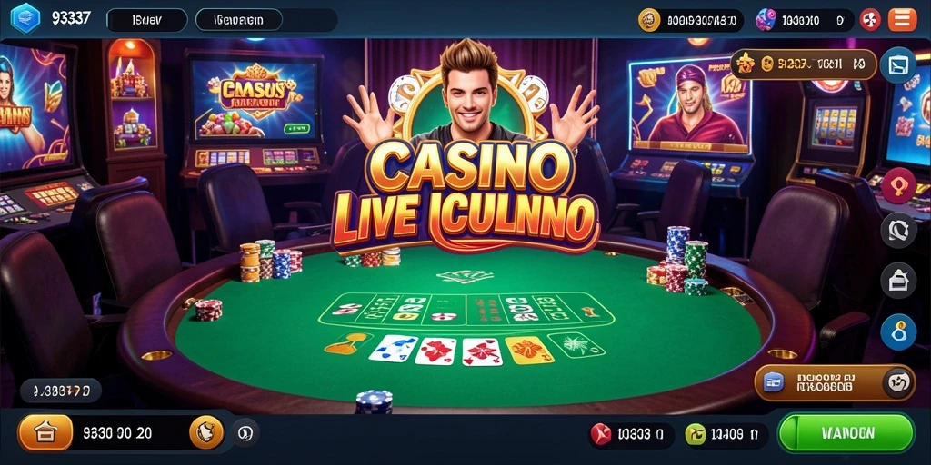 Tangkapan layar gameplay Live Casino yang menampilkan dealer profesional.