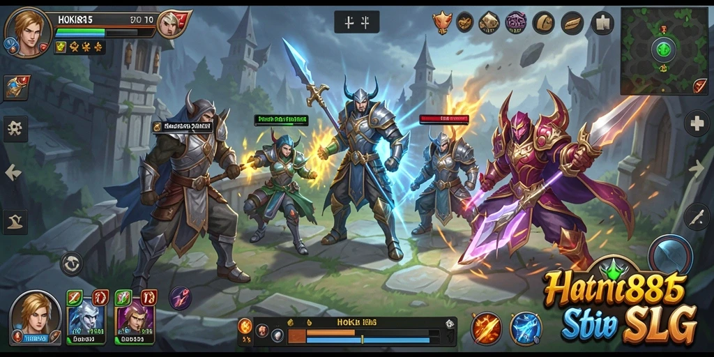 Tampilan gameplay HOKI8815 yang menampilkan strategi dalam pertempuran.