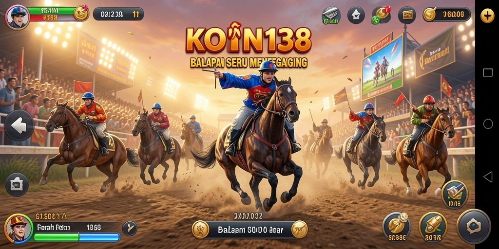 Tampilan gameplay balapan yang mendebarkan di KOIN138.