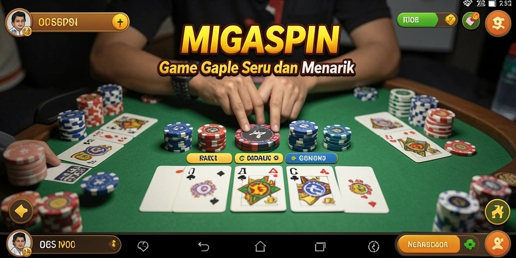 Gameplay seru Gaple di MIGASPIN yang menantang.
