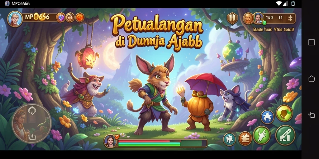 Tampilan gameplay MPO666 di dunia petualangan yang penuh warna.