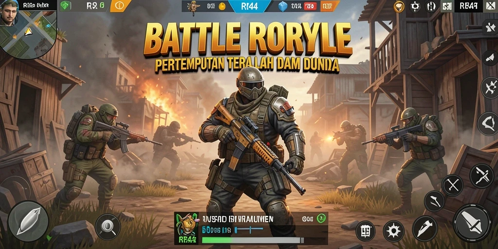Gameplay seru dari RR44 dalam pertempuran Battle Royale.