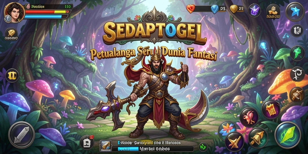Tampilan gameplay dari SEDAPTOGEL yang menakjubkan di dunia fantasi.