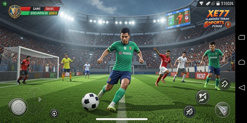 Tampilan gameplay yang seru dalam XE77 dengan berbagai olahraga.